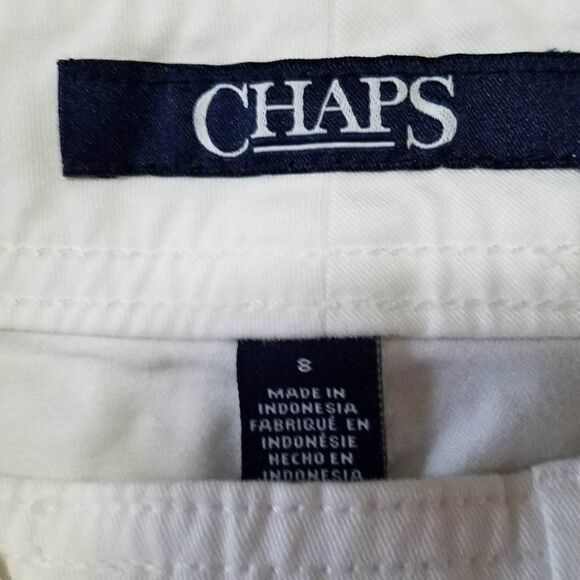 Chaps White Cotton Blend Cropped Pants Size 8 - Picture 2 of 7